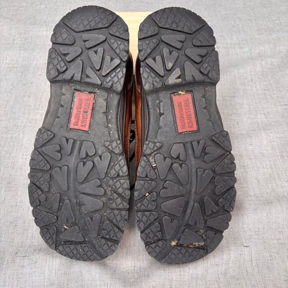 Vintage Dr. Martens Short Boots Brown Leather Lace Up Industrial Composite Toe‎ - Picture 8 of 11